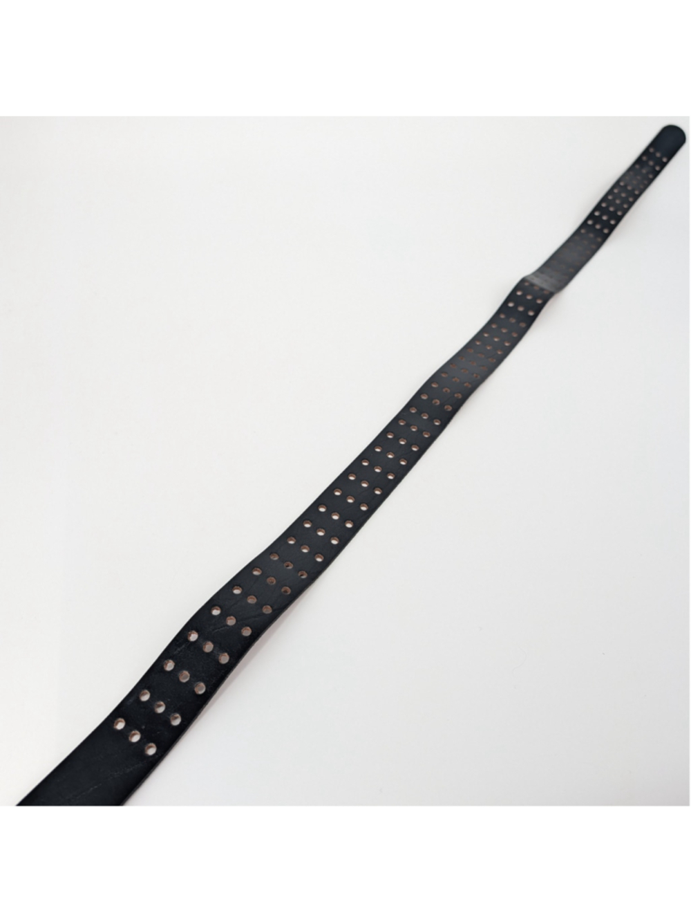 Black Top Grain Leather Triple Prong Belt XL 42-44 USA Made Punk Moto Goth - Picture 9 of 16
